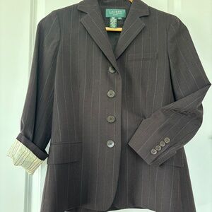 Ralph Lauren Pinstripe wool blend pantsuit